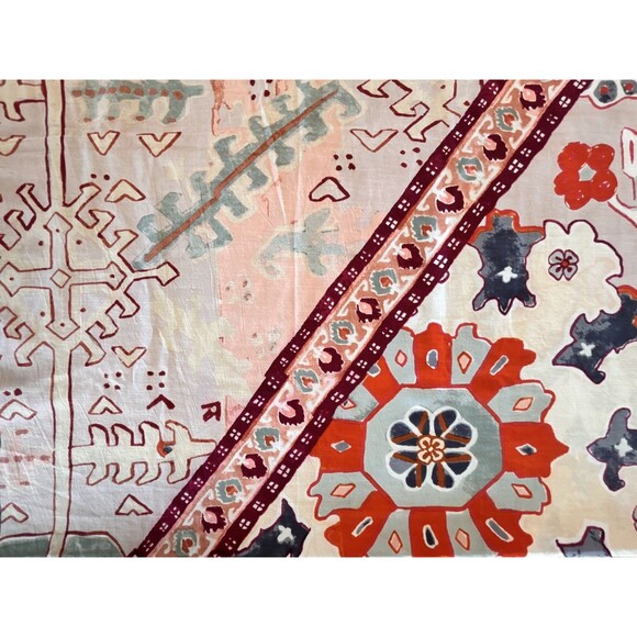 Anthropologie Risa Cotton Shower Curtain Boho Fall Multi-Color Neutrals 72x72 - Picture 8 of 16